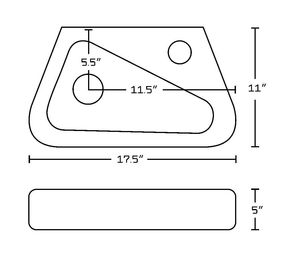17.5-in. x 11-in. Unique Bathroom Vessel Sink Set White Enamel Glaze