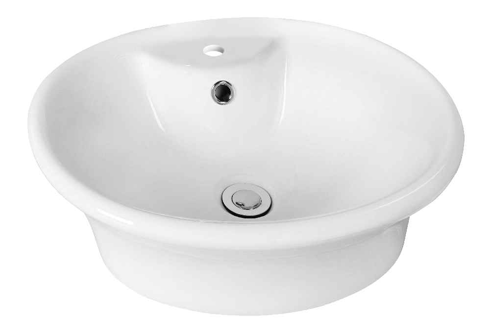 19-in. x 15.5-in. Oval Bathroom Vessel Sink Set White Enamel Glaze