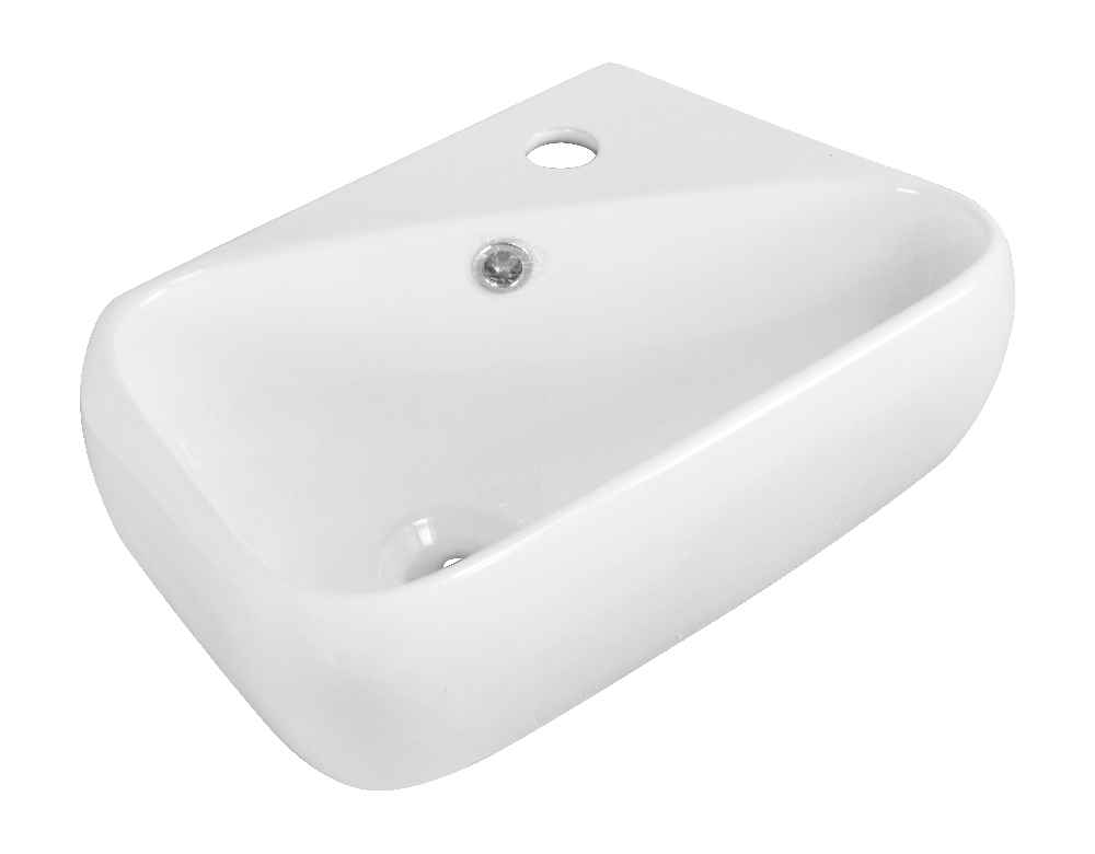 17.75-in. x 11-in. Rectangle Bathroom Vessel Sink Set White Enamel Glaze