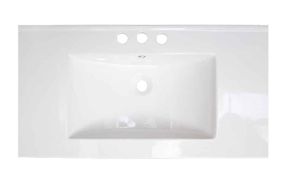 35.5-in. W 3H4-in. Ceramic Top Set In White Color - Overflow Drain Incl.