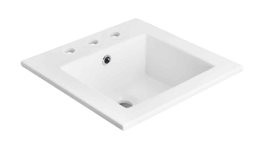 21-in. W 3H8-in. Ceramic Top Set In White Color - Overflow Drain Incl.