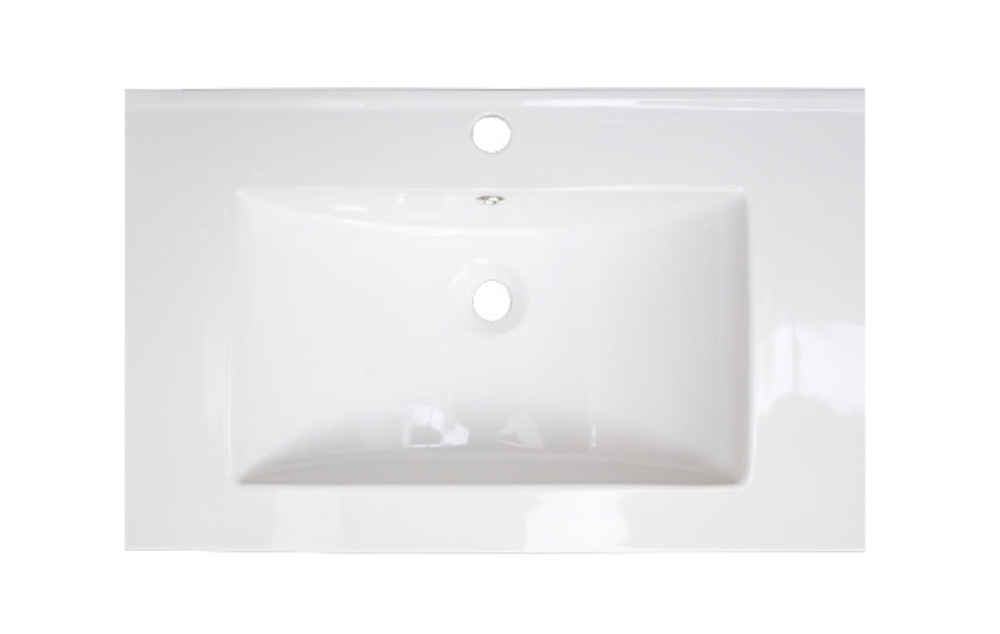21-in. W 1 Hole Ceramic Top Set In White Color - Overflow Drain Incl.