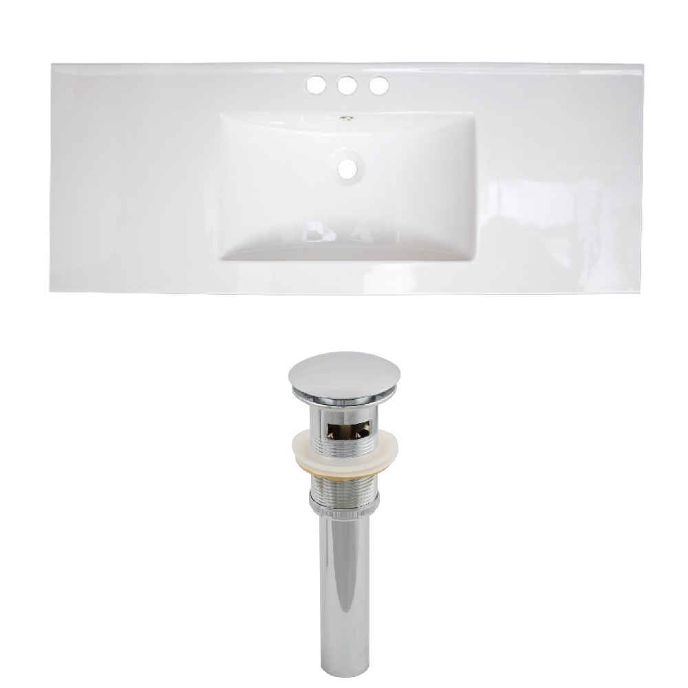 39.75-in. W 3H4-in. Ceramic Top Set In White Color - Overflow Drain Incl.