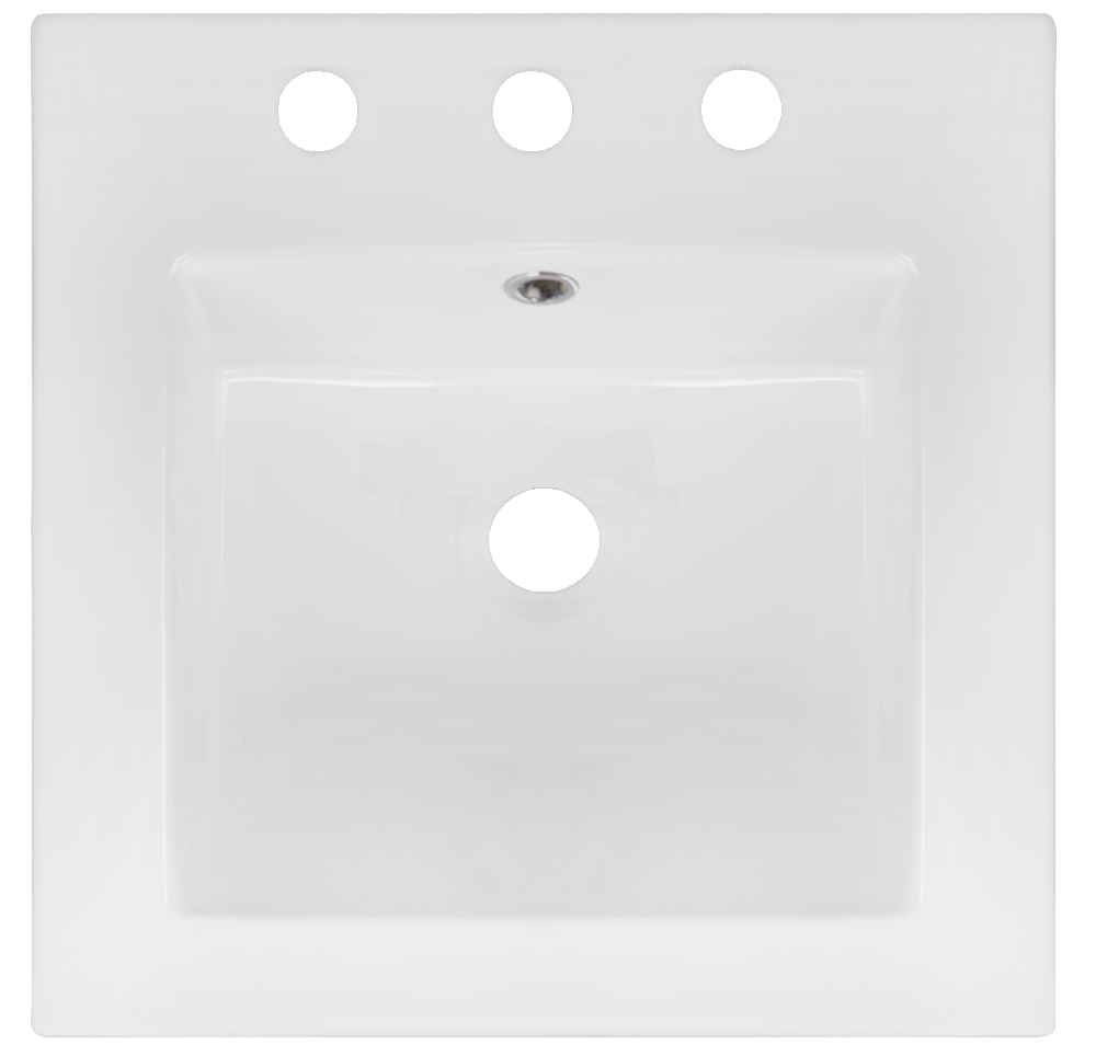 16.5-in. W 3H8-in. Ceramic Top Set In White Color - Overflow Drain Incl.