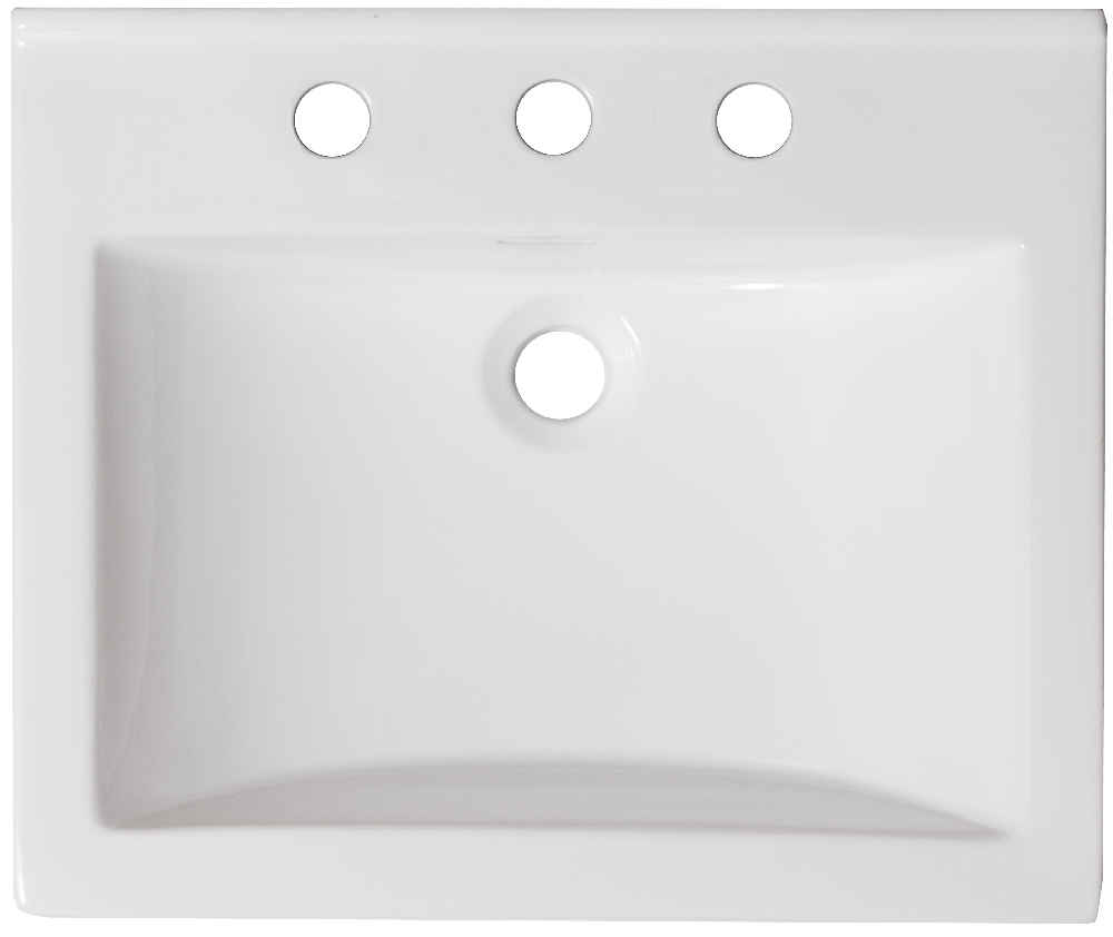 21-in. W 3H8-in. Ceramic Top Set In White Color - Overflow Drain Incl.