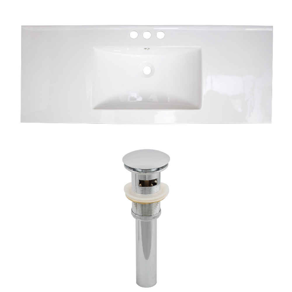 48.75-in. W 3H4-in. Ceramic Top Set In White Color - Overflow Drain Incl.