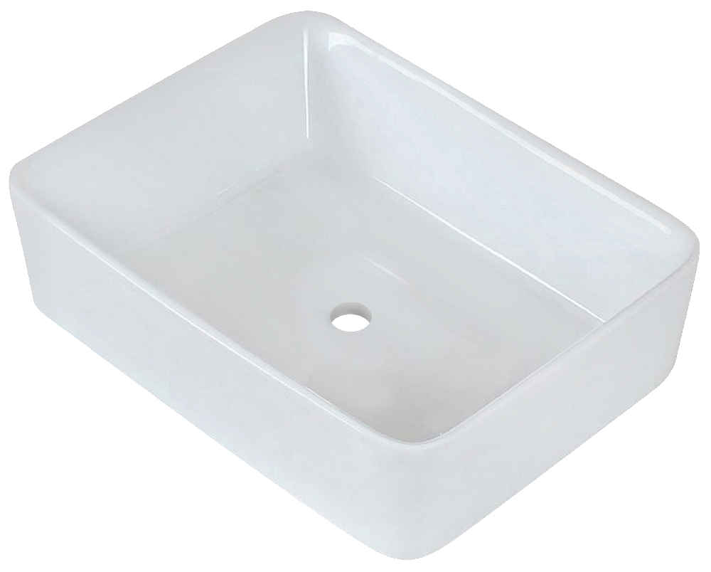 18.75-in. x 14.75-in. Rectangle Bathroom Vessel Sink White Enamel Glaze