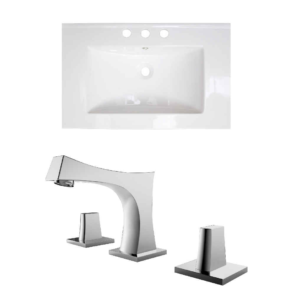 23.75-in. W 3H8-in. Ceramic Top Set In White Color