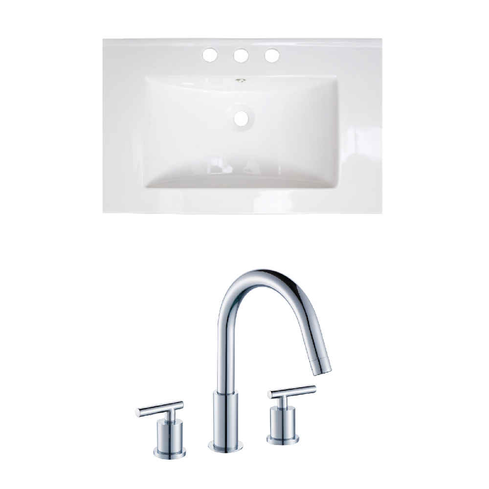 23.75-in. W 3H8-in. Ceramic Top Set In White Color