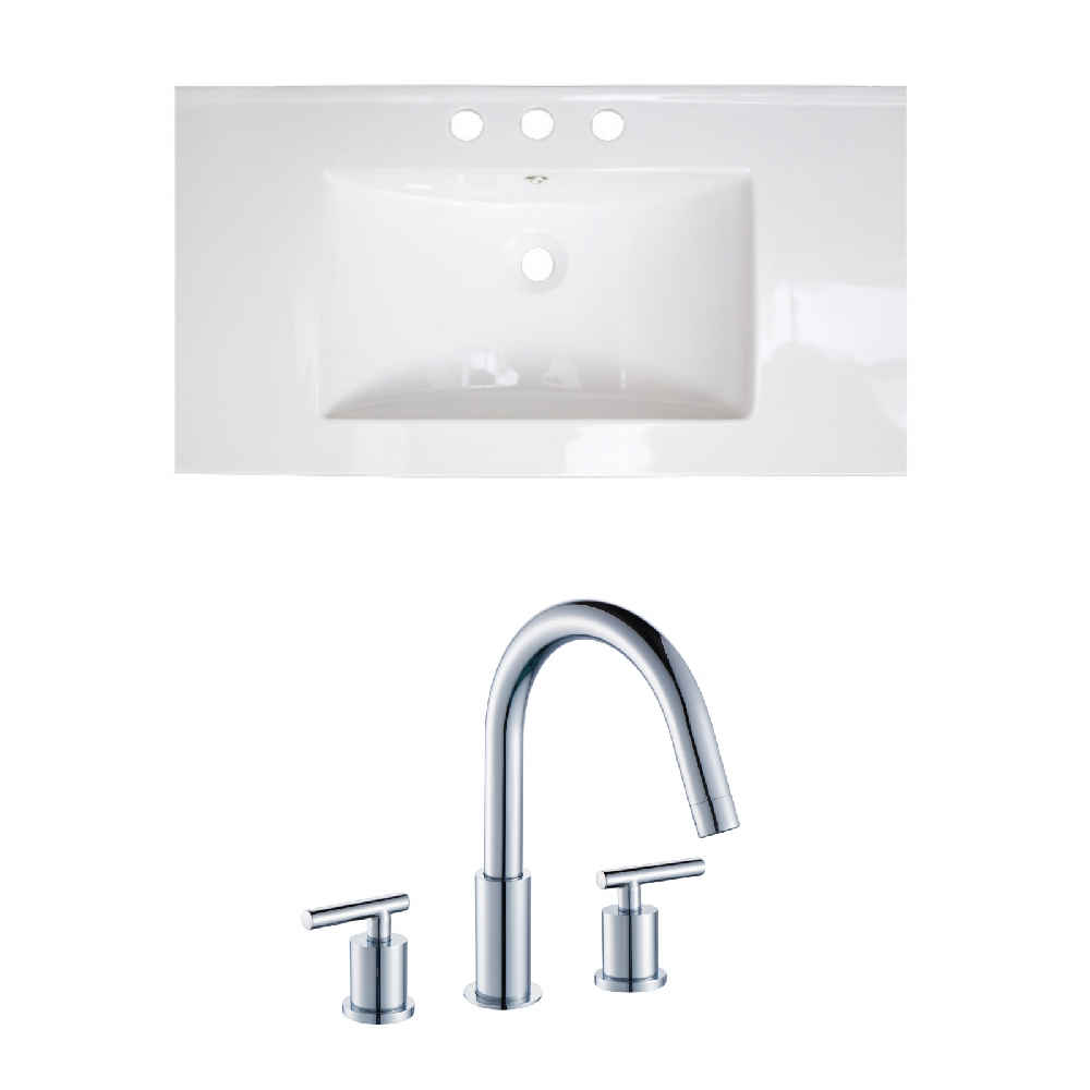 32-in. W 3H8-in. Ceramic Top Set In White Color