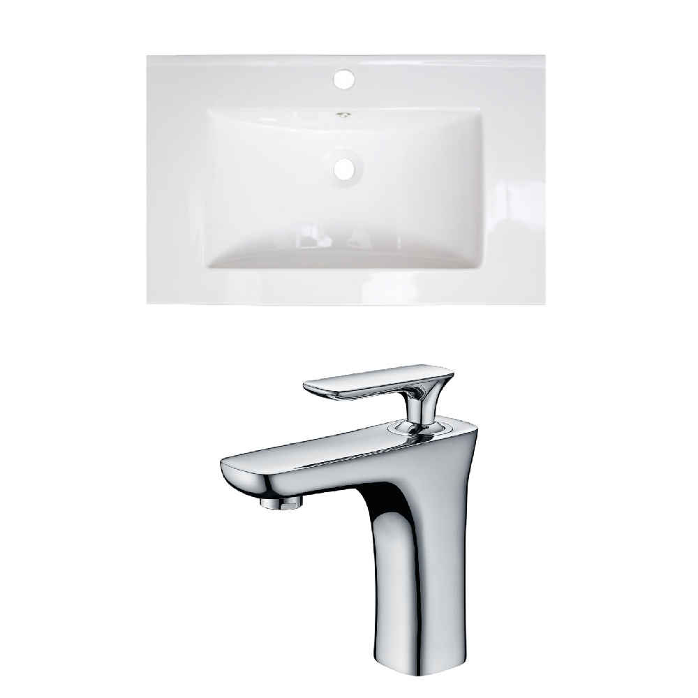 30-in. W 1 Hole Ceramic Top Set In White Color
