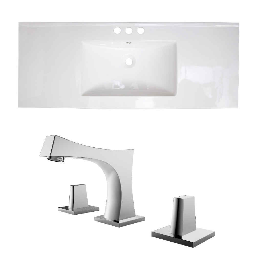 48-in. W 3H8-in. Ceramic Top Set In White Color