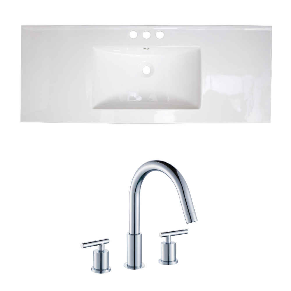 48-in. W 3H8-in. Ceramic Top Set In White Color