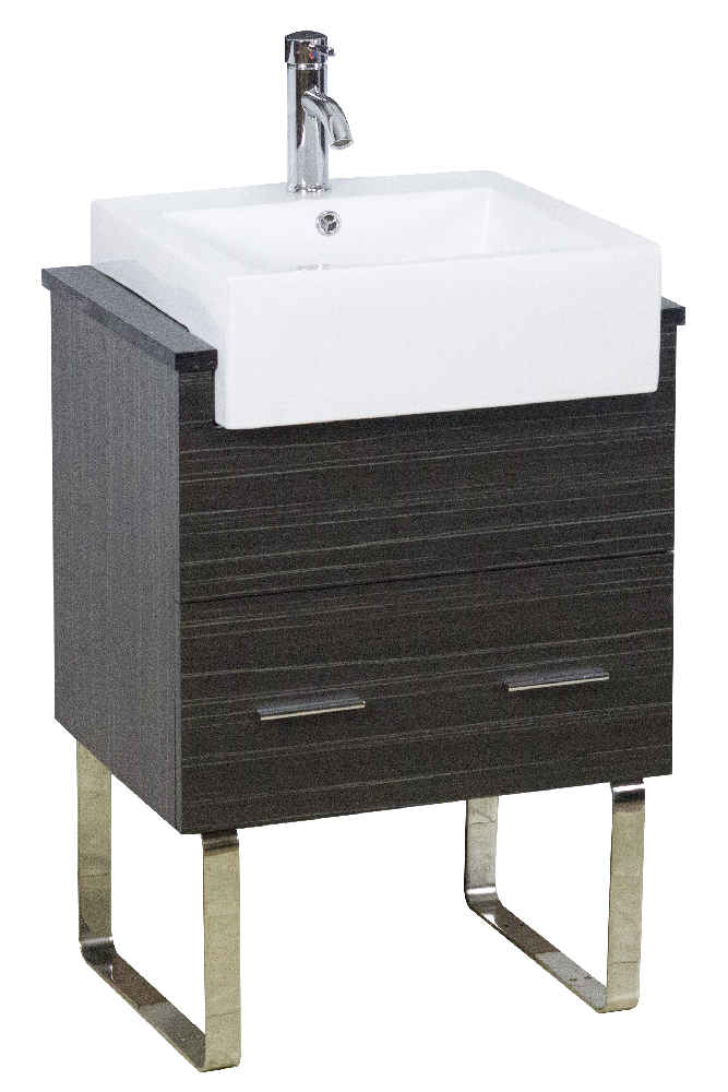 20.25-in. x 19-in. Rectangle Bathroom Vessel Sink White Enamel Glaze