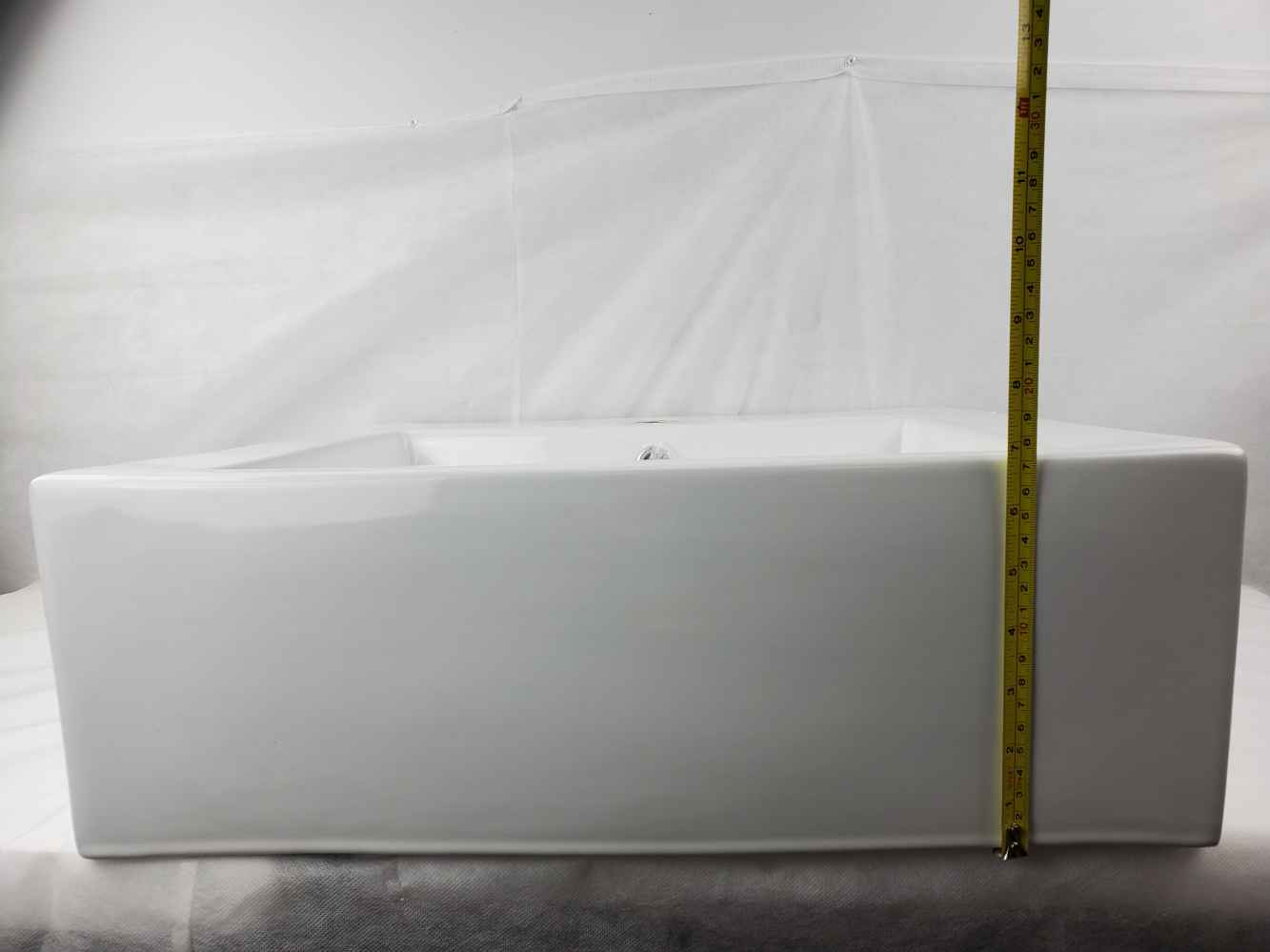 20.25-in. x 19-in. Rectangle Bathroom Vessel Sink White Enamel Glaze