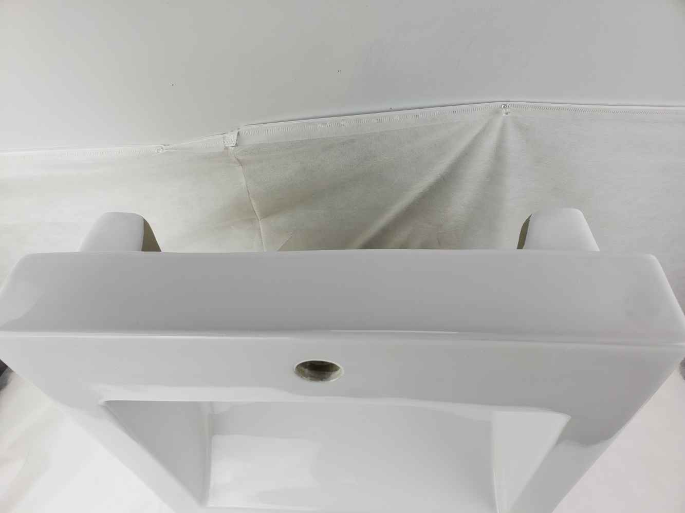20.25-in. x 19-in. Rectangle Bathroom Vessel Sink White Enamel Glaze