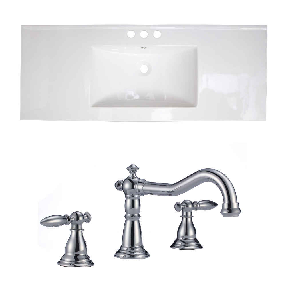 48-in. W 3H8-in. Ceramic Top Set In White Color