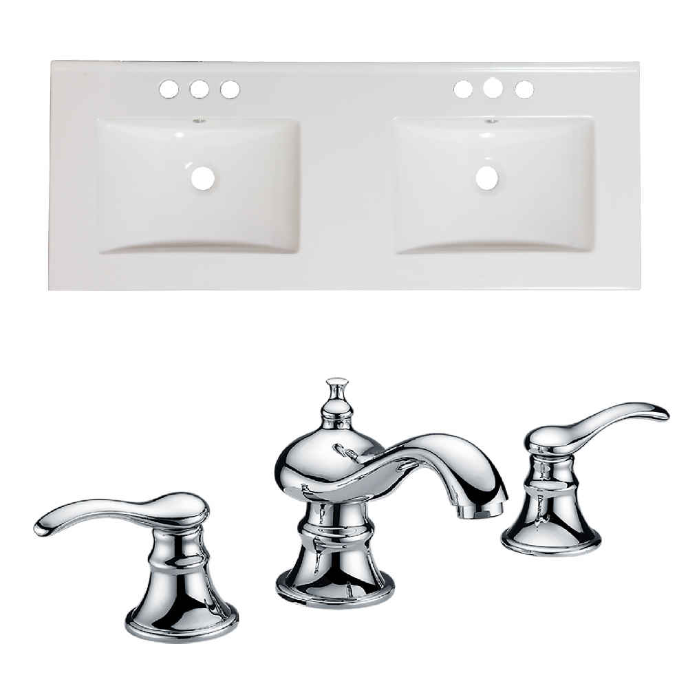48-in. W 3H8-in. Ceramic Top Set In White Color