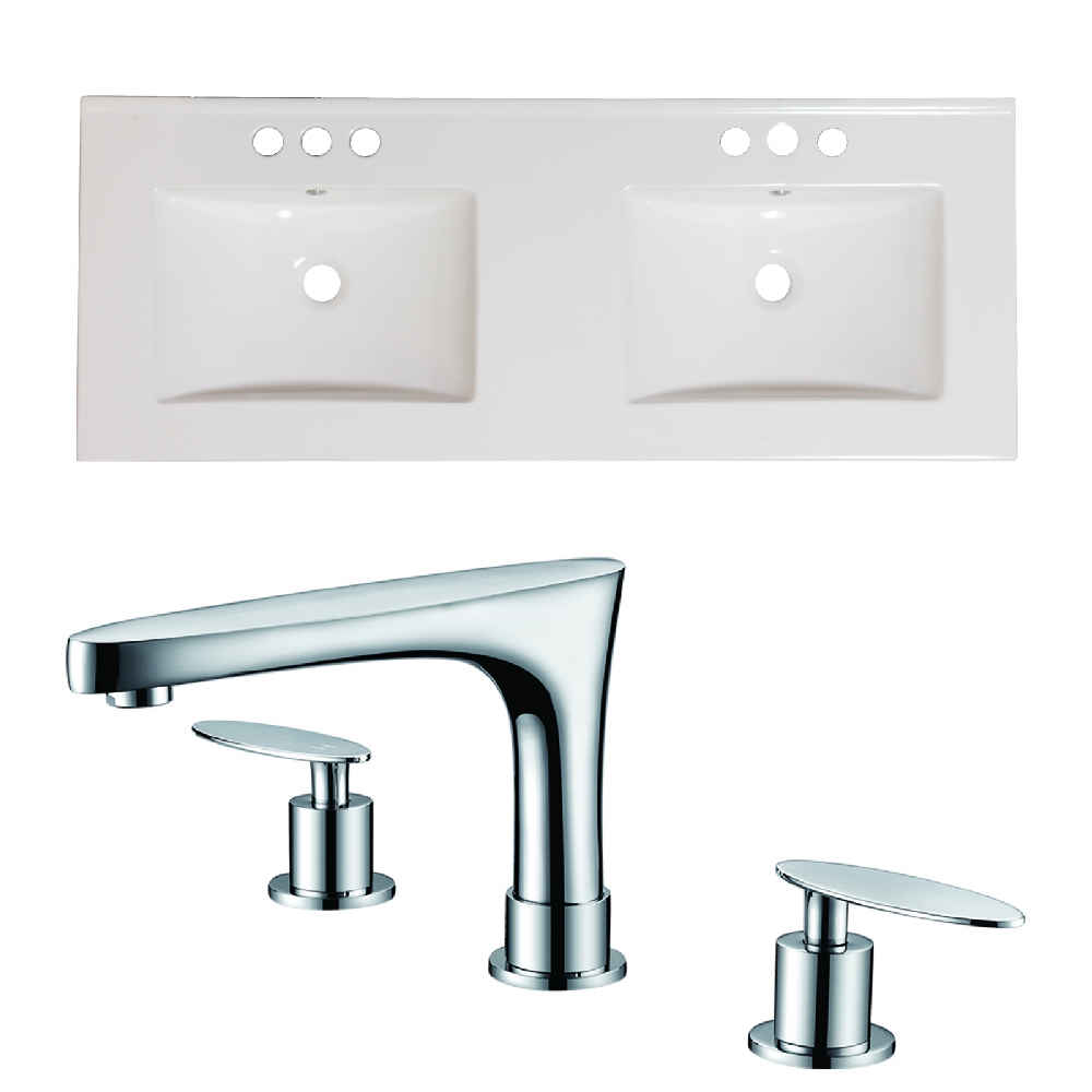 48-in. W 3H8-in. Ceramic Top Set In White Color