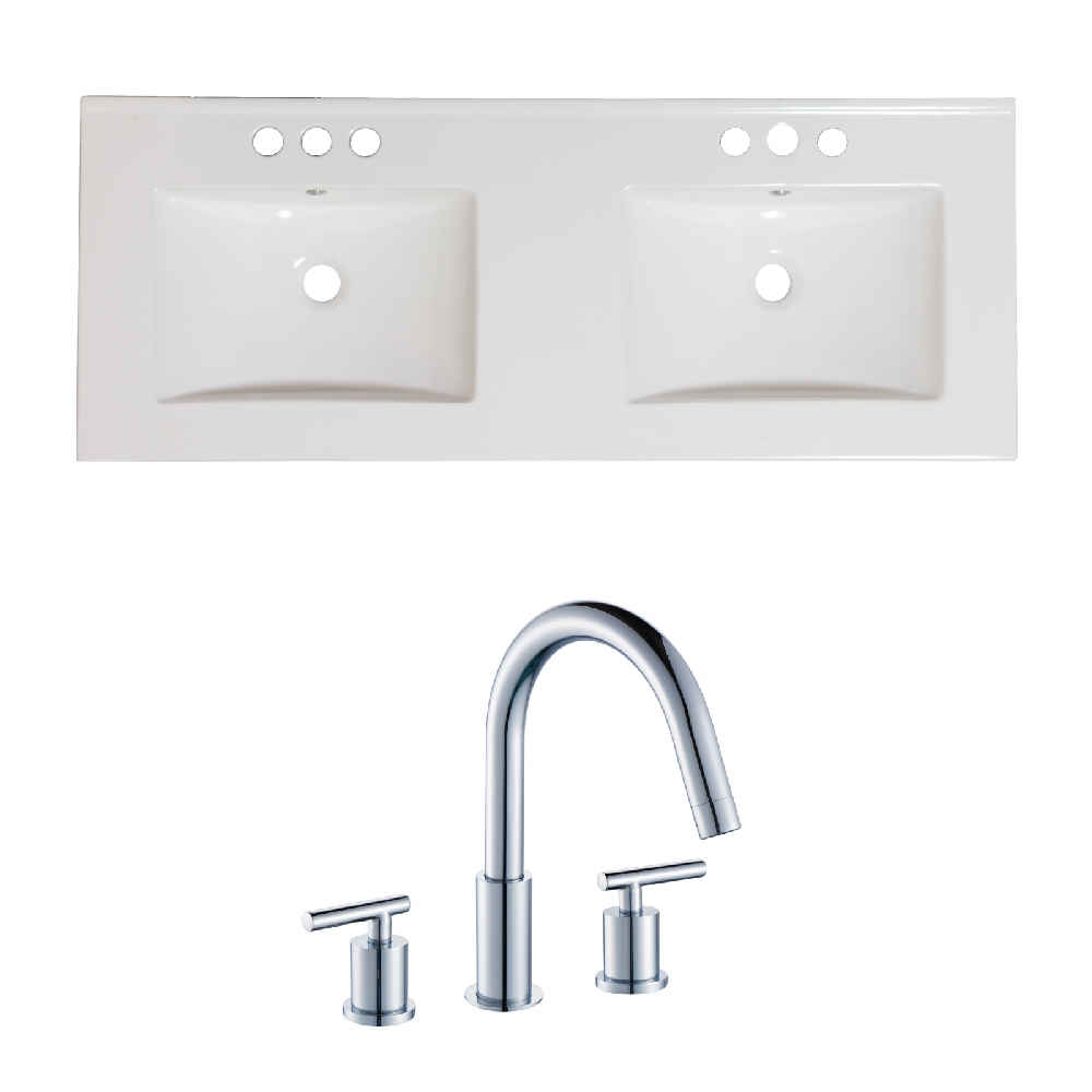 48-in. W 3H8-in. Ceramic Top Set In White Color