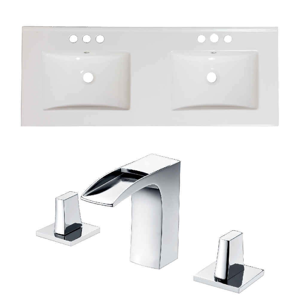 59-in. W 3H8-in. Ceramic Top Set In White Color