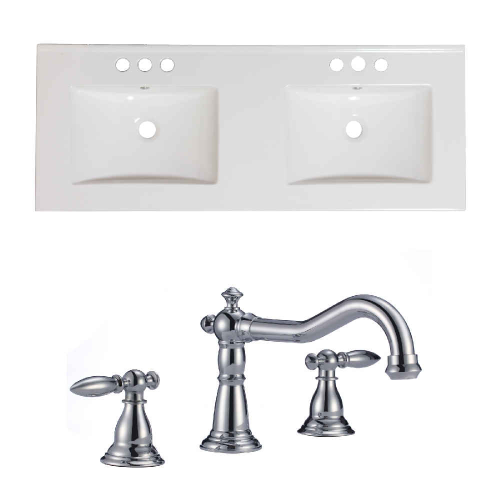 59-in. W 3H8-in. Ceramic Top Set In White Color