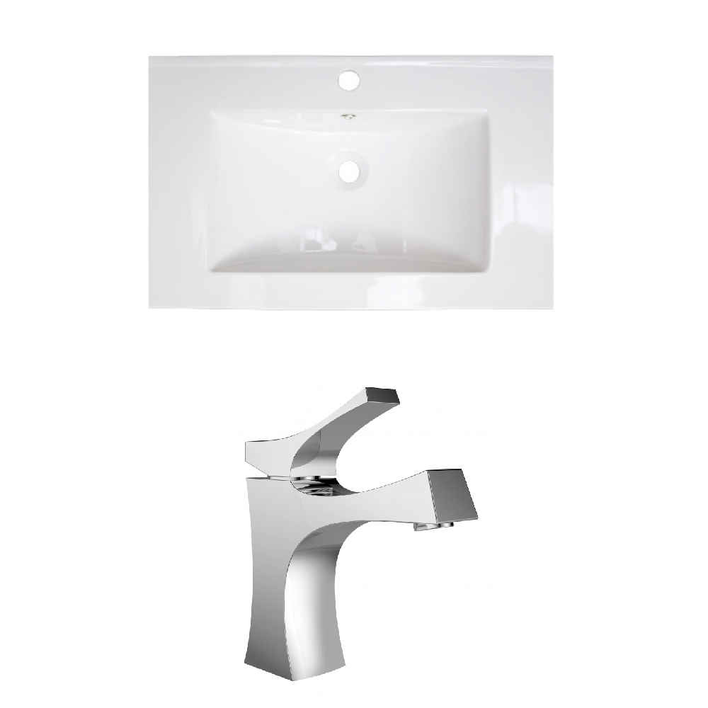 30-in. W 1 Hole Ceramic Top Set In White Color