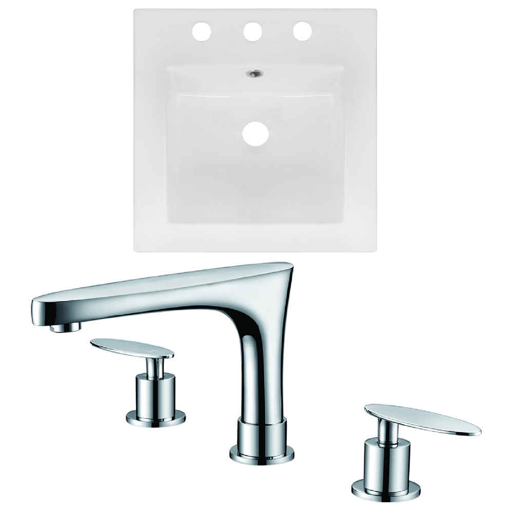16.5-in. W 3H8-in. Ceramic Top Set In White Color
