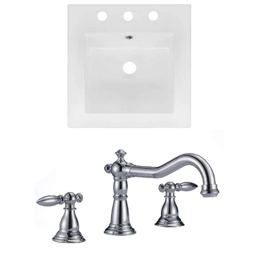 16.5-in. W 3H8-in. Ceramic Top Set In White Color