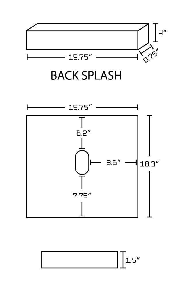 19.75-in. W 18.3-in. D Stone Top In Beige Color For Wall Mount Faucet