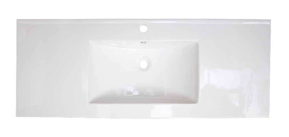 48-in. W 1 Hole Ceramic Top Set In White Color - Overflow Drain Incl.