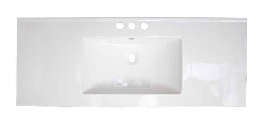 48-in. W 3H8-in. Ceramic Top Set In White Color - Overflow Drain Incl.