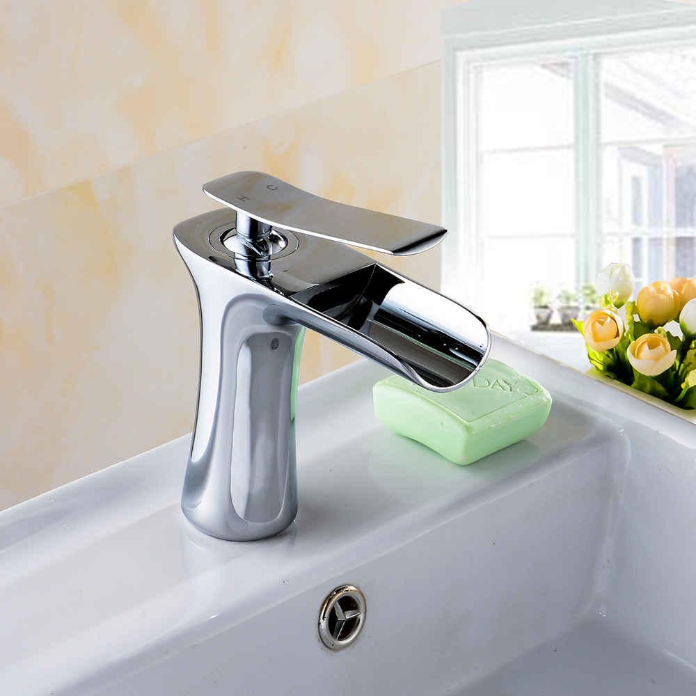 1 Hole CUPC Brass Bathroom Sink Faucet Chrome Lead Free Brass