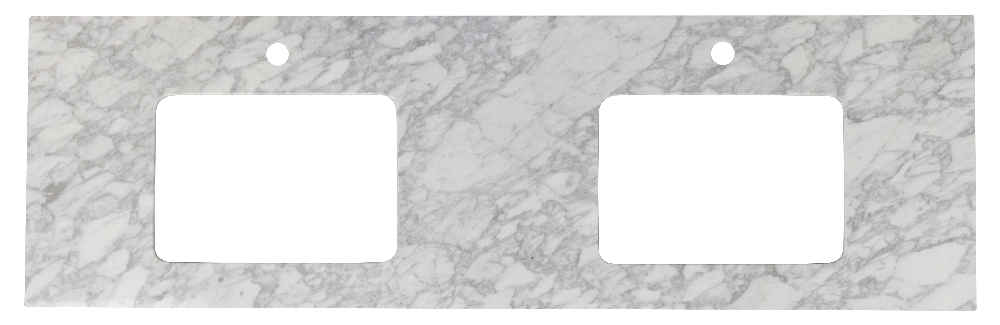 59-in. W  18.25-in. D Stone Top In Bianca Carara Color For 1 Hole Faucet