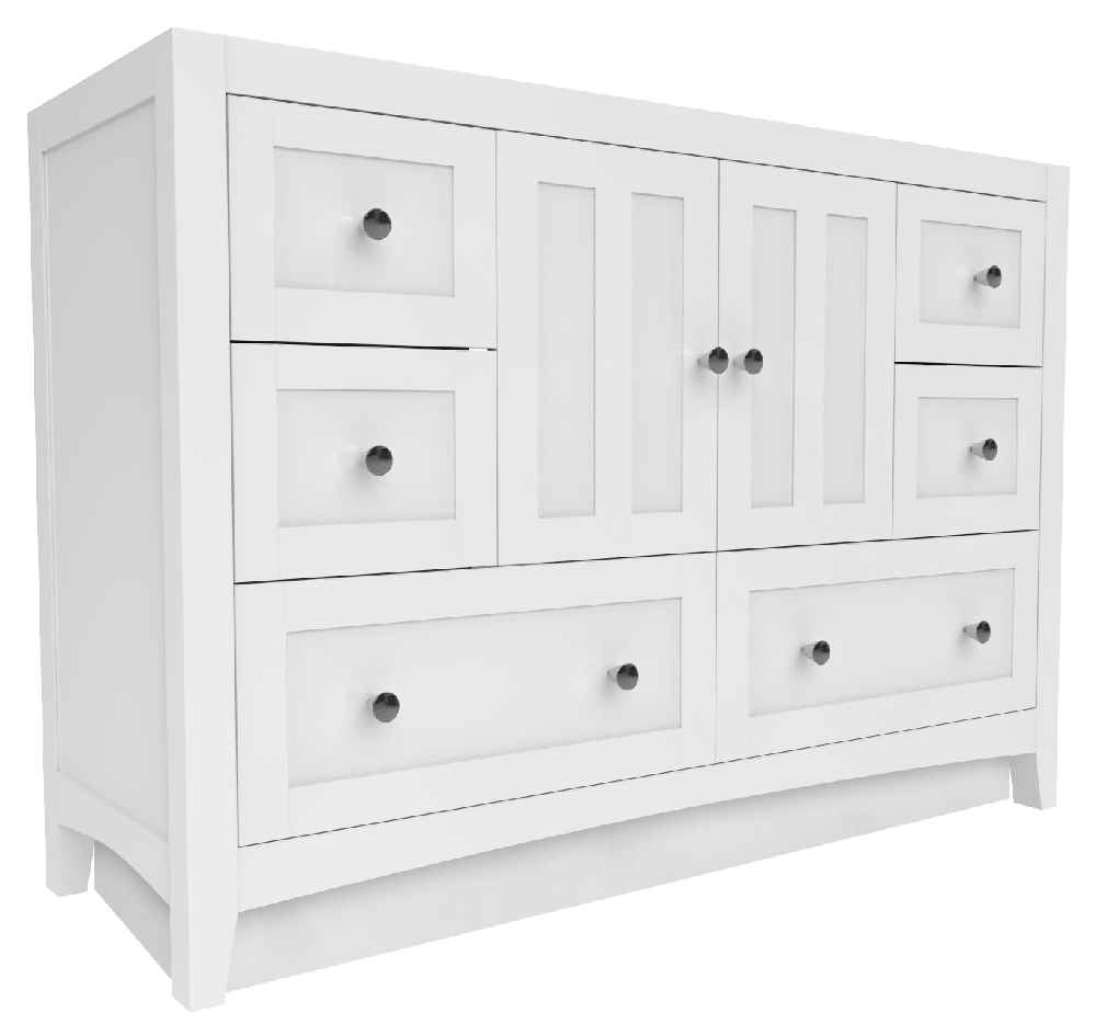 47.5-in. W 18-in. D Modern Plywood-Veneer Vanity Base Set Only In White