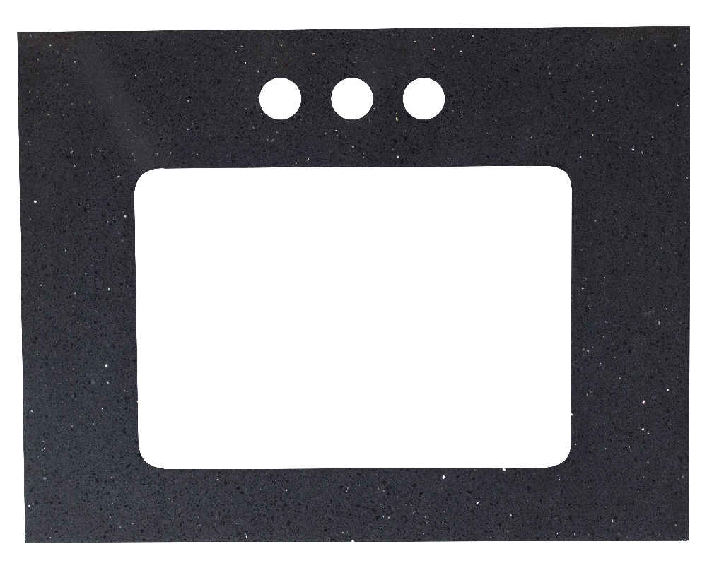 23.75-in. W Floor Mount White Vanity Set For 3H4-in. Drilling Black Galaxy Top White UM Sink