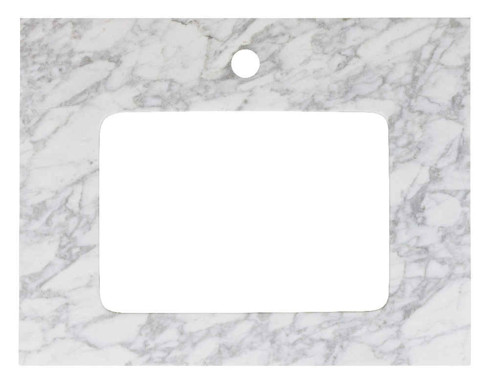 23.75-in. W Floor Mount White Vanity Set For 1 Hole Drilling Bianca Carara Top Biscuit UM Sink