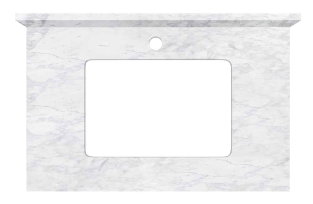 30.5-in. W Floor Mount White Vanity Set For 1 Hole Drilling Bianca Carara Top White UM Sink