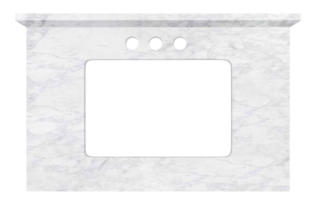 30.5-in. W Floor Mount White Vanity Set For 3H4-in. Drilling Bianca Carara Top Biscuit UM Sink