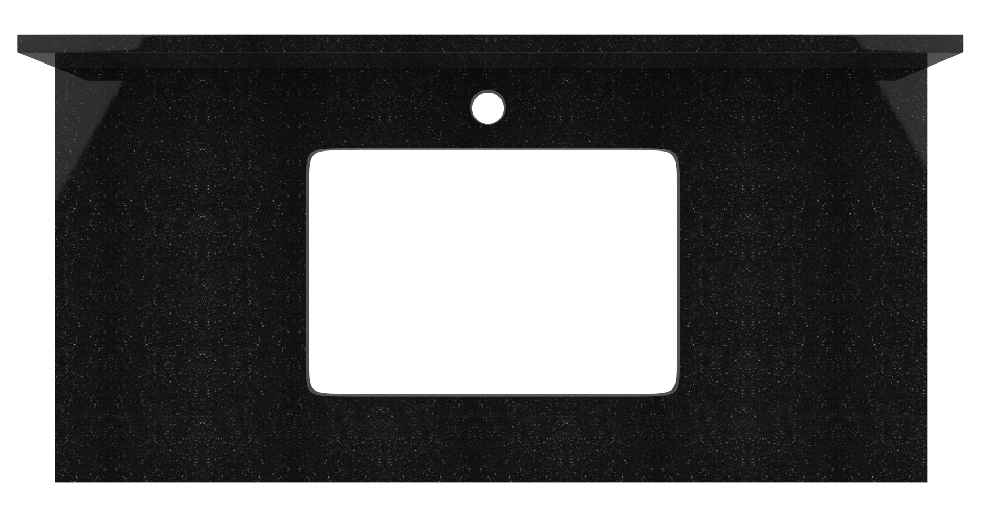 36-in. W Floor Mount White Vanity Set For 1 Hole Drilling Black Galaxy Top Biscuit UM Sink