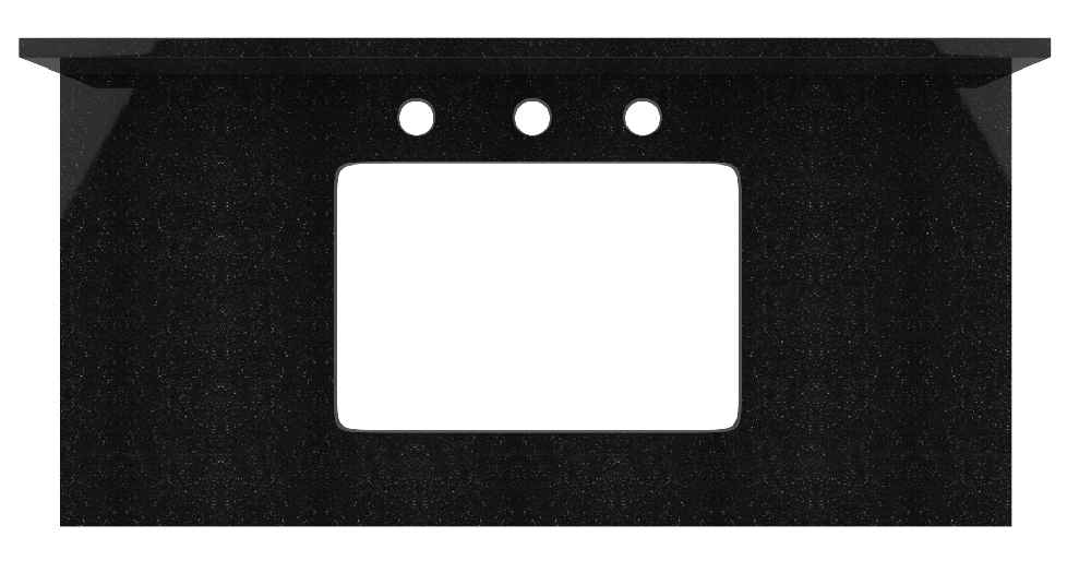 36-in. W Floor Mount White Vanity Set For 3H8-in. Drilling Black Galaxy Top White UM Sink