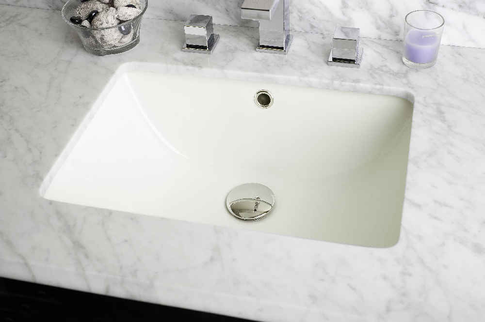 36-in. W Floor Mount White Vanity Set For 3H8-in. Drilling Bianca Carara Top Biscuit UM Sink