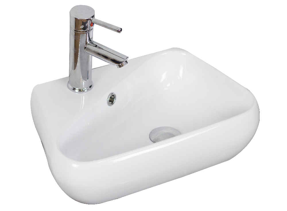 17.5-in. x 11-in. Unique Bathroom Vessel Sink White Enamel Glaze