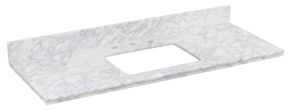 47.5-in. W Floor Mount White Vanity Set For 3H8-in. Drilling Bianca Carara Top White UM Sink
