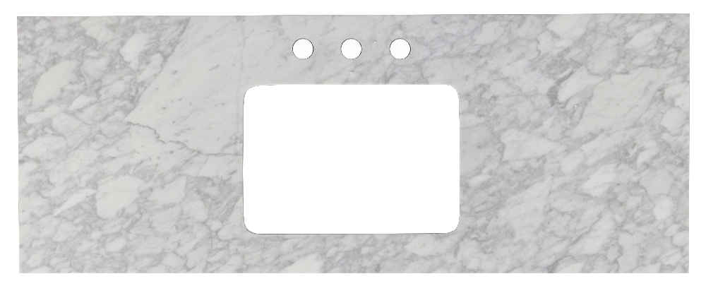 47.5-in. W Floor Mount White Vanity Set For 3H8-in. Drilling Bianca Carara Top White UM Sink