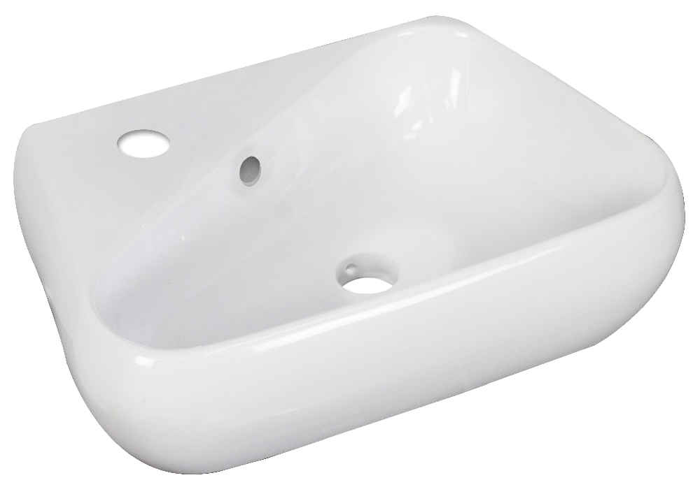 17.5-in. x 11-in. Unique Bathroom Vessel Sink White Enamel Glaze