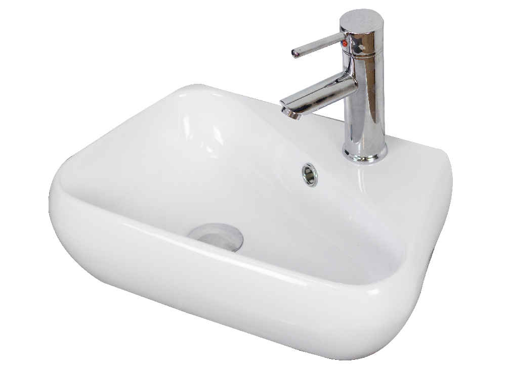 17.5-in. x 11-in. Unique Bathroom Vessel Sink White Enamel Glaze