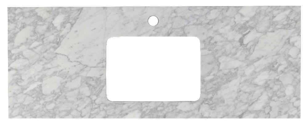 47.5-in. W Floor Mount White Vanity Set For 1 Hole Drilling Bianca Carara Top White UM Sink