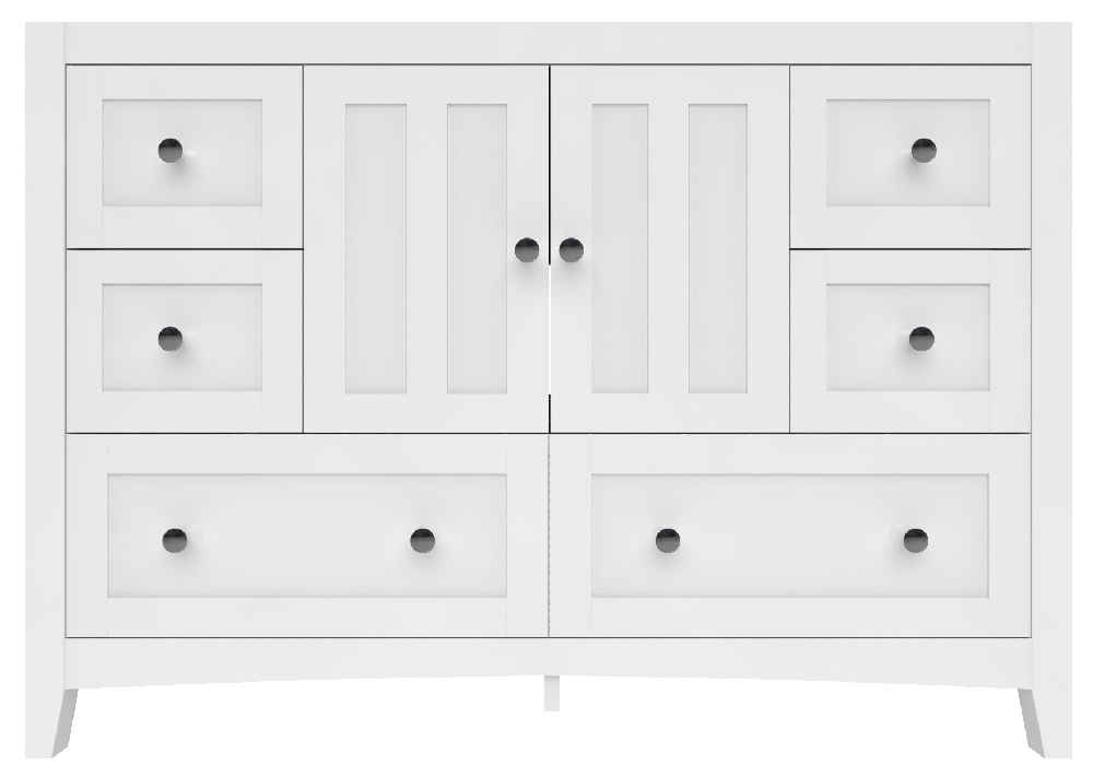 47.5-in. W Floor Mount White Vanity Set For 3H8-in. Drilling Bianca Carara Top White UM Sink