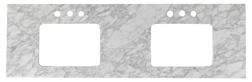 59-in. W Floor Mount White Vanity Set For 3H4-in. Drilling Bianca Carara Top White UM Sink
